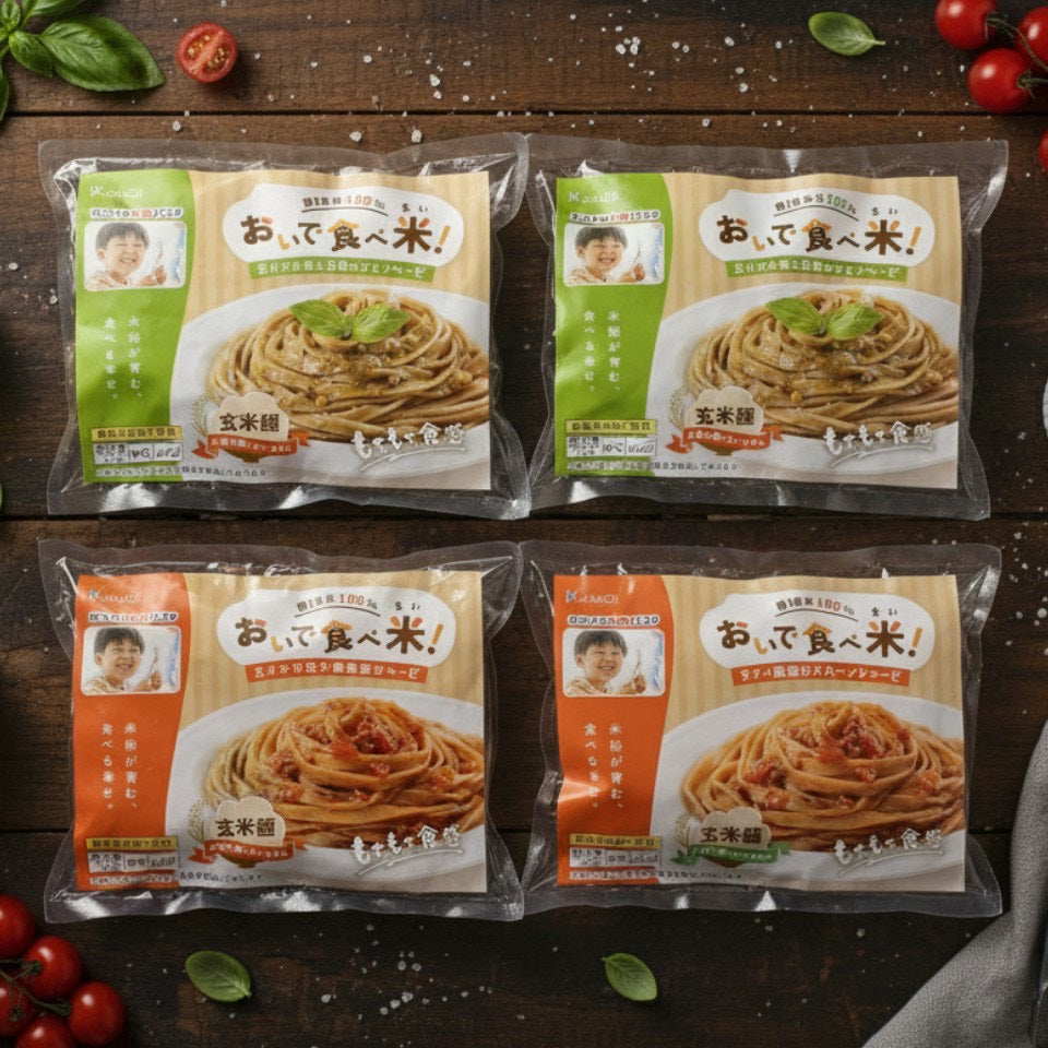 玄米麺4食セット（ボロネーゼ2・ジェノベーゼ2）